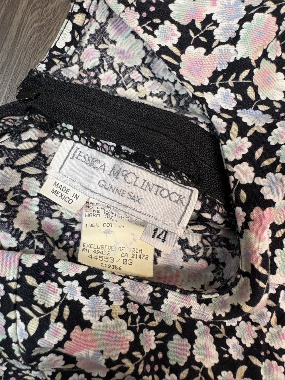 Vintage Jessica McClintock Gunne Sax Floral Dress Size 14 - Picture 7 of 7